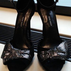 Nine West Black & Silver BELLEN HIgh Heels 7.5